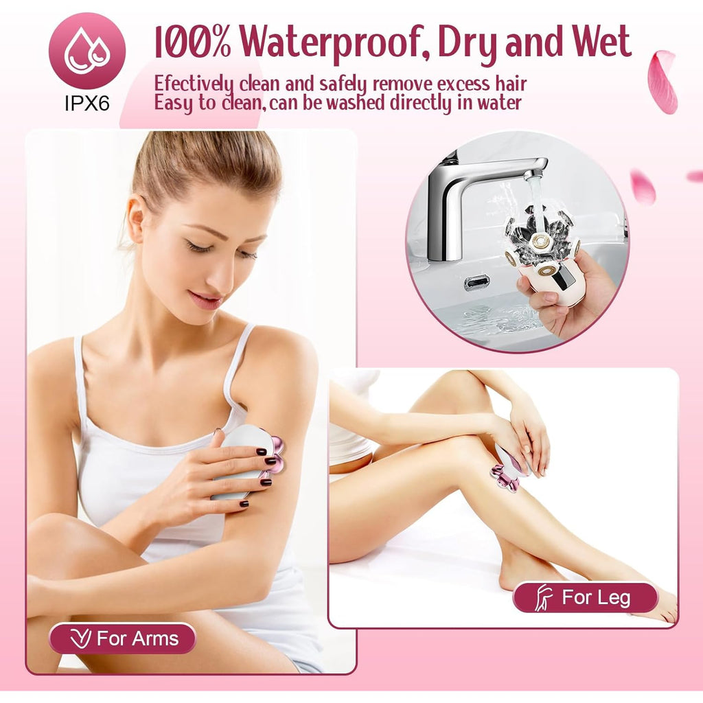 Electric Razors for Women, 7D Floating Head Cordless Shaver, Wet/Dry Painless Hair Remover with Detachable Head, Waterproof for Face, Legs, Underarm, Ideal Gift (Pink)