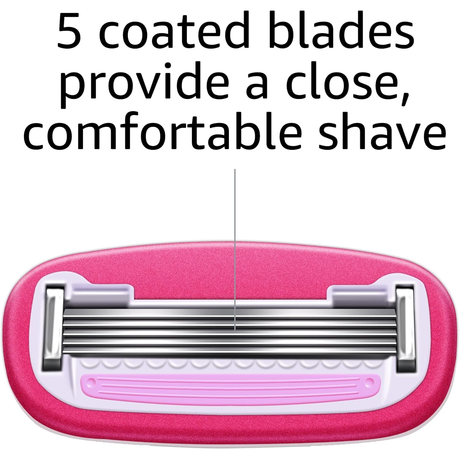 Amazon Basics Women's 5-Blade Razor for Smooth, Close Shave, FITS Amazon Basics Handle and Venus Handles, Ideal for Sensitive Skin, Includes 1 Handle, 12 Cartridges & 1 Shower Holder