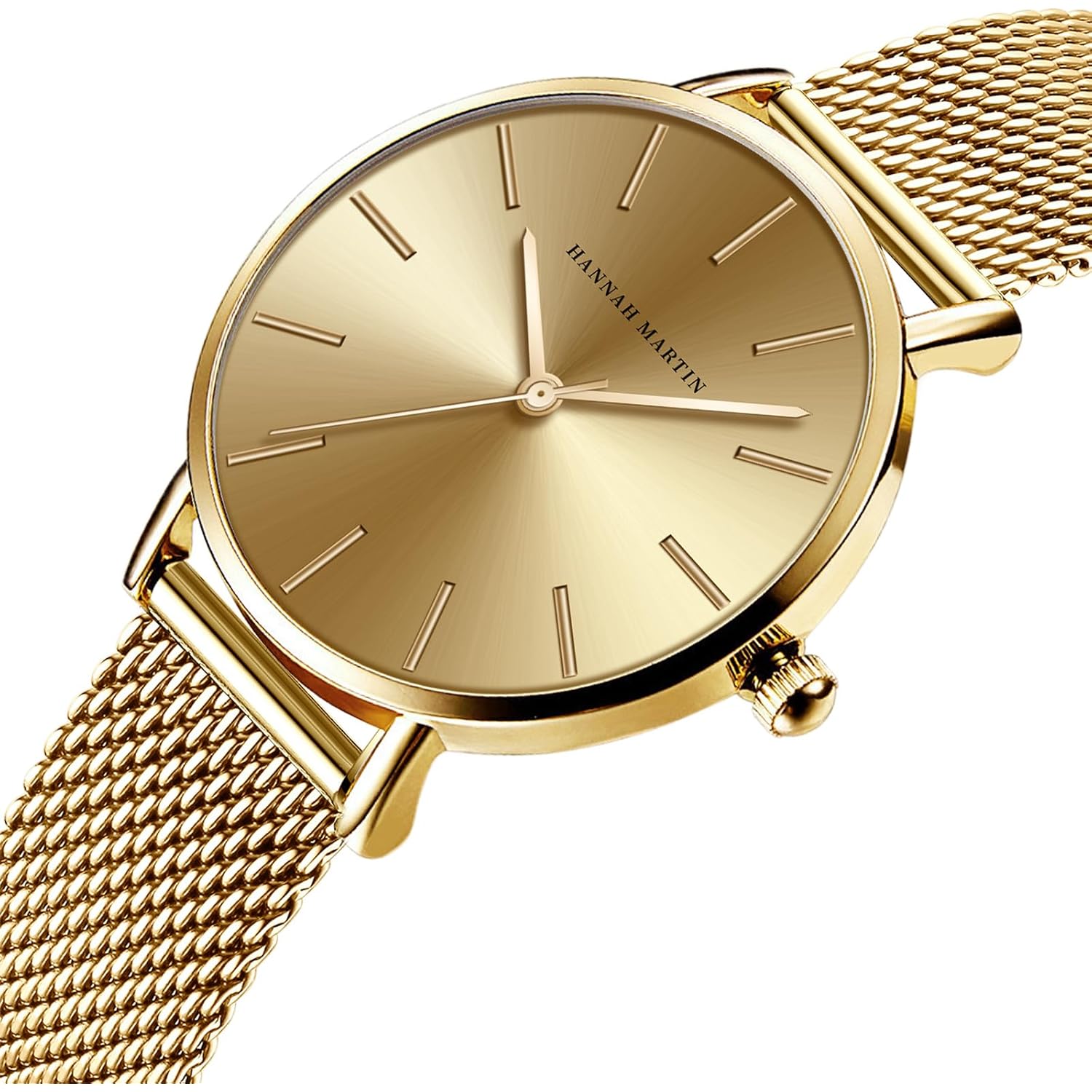 Hannah Martin Watches For Women Analog Women'S Watch With Stainless Steel Expansion Band Minimalist Slim Dial 30M Waterproof Ladies Dress Wristwatch For Casual Daily Business