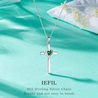 Iefil Mothers Day Gifts - 925 Sterling Silver Heart Cross Necklace for Women, Birthday Mothers Day Gifts for Wife Mom Grandma Daughter