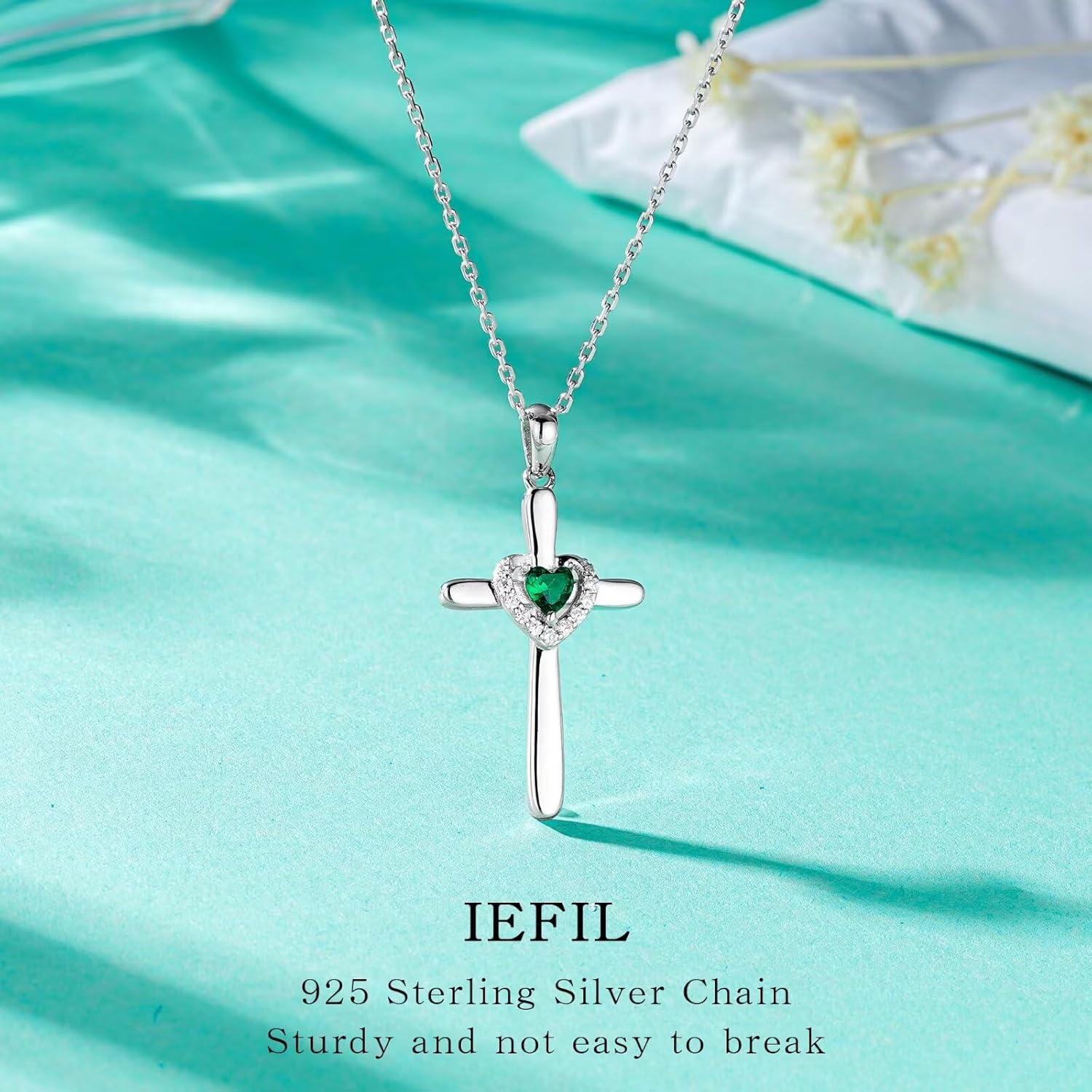 Iefil Mothers Day Gifts - 925 Sterling Silver Heart Cross Necklace for Women, Birthday Mothers Day Gifts for Wife Mom Grandma Daughter
