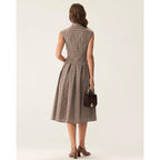 Rihoas Women'S Plaid Dress Sleeveless Button Up Midi A Line Dress Office Work Dress