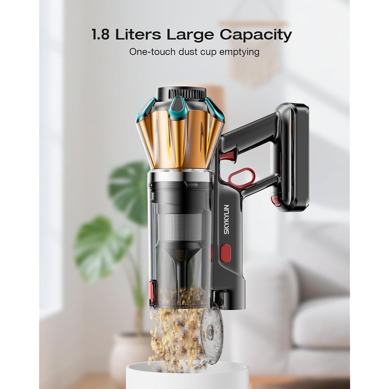 Cordless Vacuum Cleaner, 60Kpa 650W Stick Vacuum With Hurricane Mode, 70-Min Runtime, Anti-Tangle Brush, Self-Standing, Led Display, Cordless Vacuum For Pet Hair, Carpet & Hard Floor, Car
