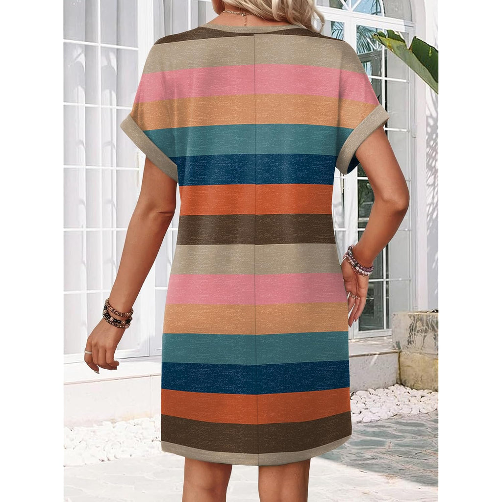 Wiholl Summer Dresses For Women Casual Tshirt Dress Midi Dresses Fashion Beach Vacation Clothes