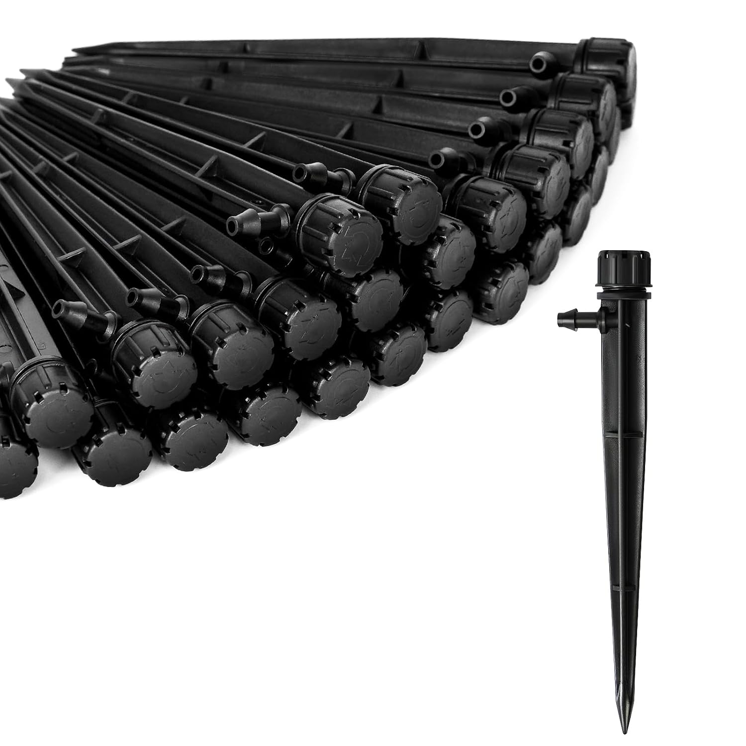60 Piece Of Drip Irrigation Emitters 360 Degree And Professional Irrigation Drippers And Drip Emitters Or Sprinkler System Parts And Heads For 1/4 Inch Drip Tubing
