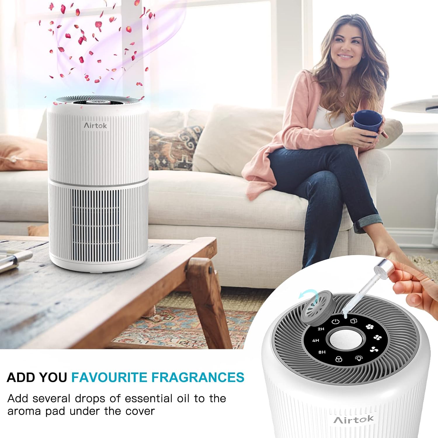 2 Pack Air Purifier For Home Bedroom With H13 True Hepa Filter For Smoke, Smokers, Dust, Odors, Pollen, Pet Dander | Quiet 99.9% Removal To 0.1 Microns | White Available For California