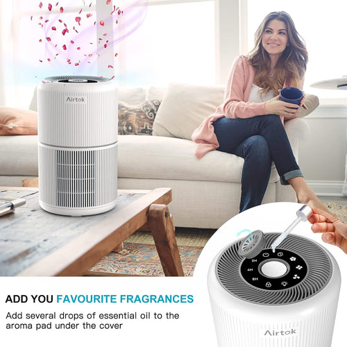 2 Pack Air Purifier For Home Bedroom With H13 True Hepa Filter For Smoke, Smokers, Dust, Odors, Pollen, Pet Dander | Quiet 99.9% Removal To 0.1 Microns | White Available For California