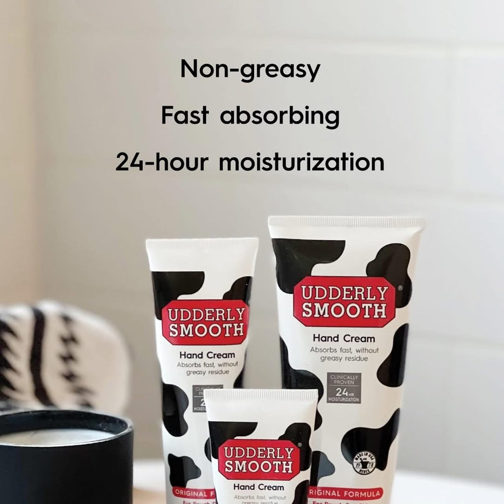 Udderly Smooth Hand (2 Oz) & Body Cream (12 Oz) Bundle, Daily Moisturizer To Hydrate Dry Or Rough Skin, Dermatologist Tested, 3 Items Total
