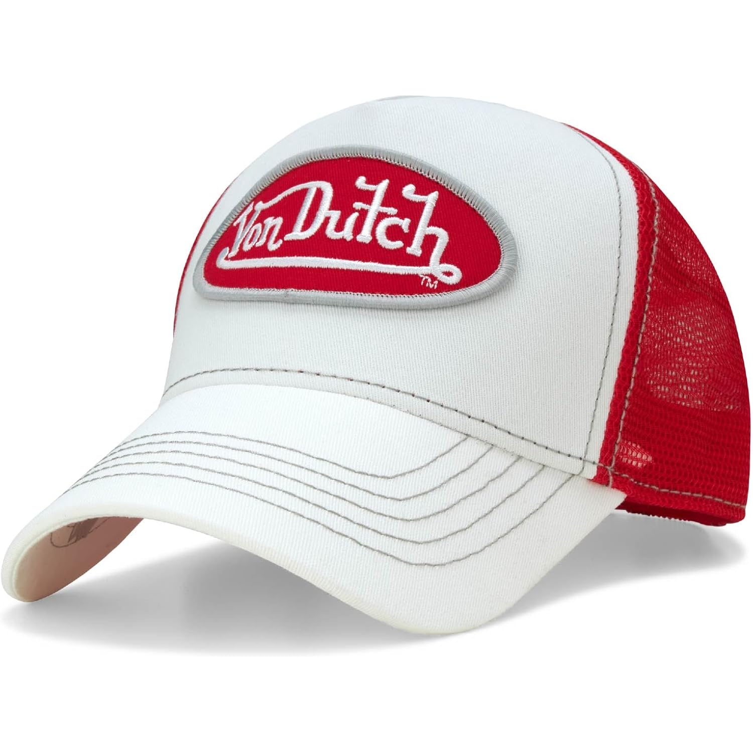 Von Dutch Unisex Trucker Hat - Curved Bill Mesh Back Retro Classic Colorblock Snapback Baseball Cap For Men And Women