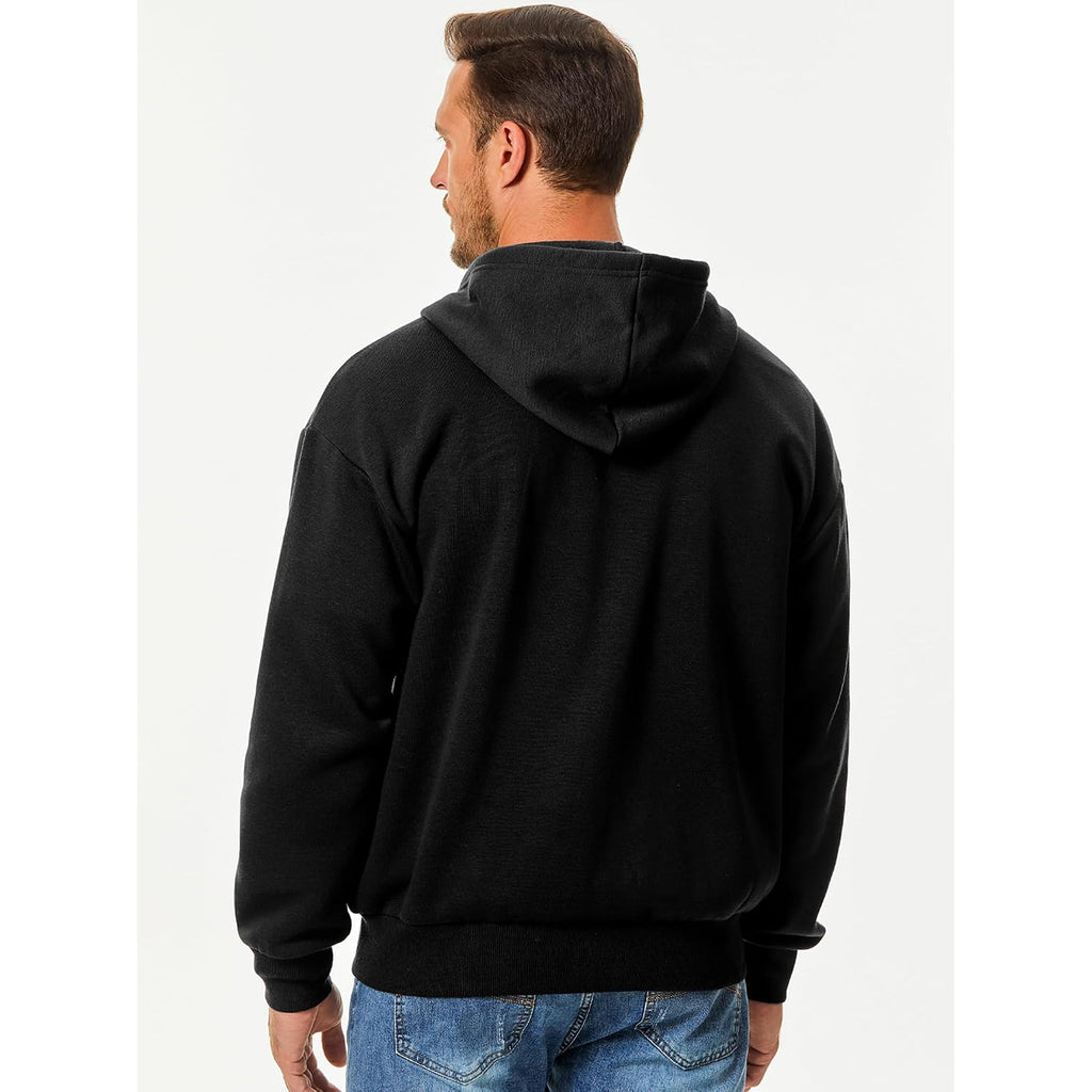 Jmierr Mens Full Zip Casual Cotton Hooded Fleece Drawstring Hoodies Pullover Sweatshirts Casual Long Sleeve Shirts