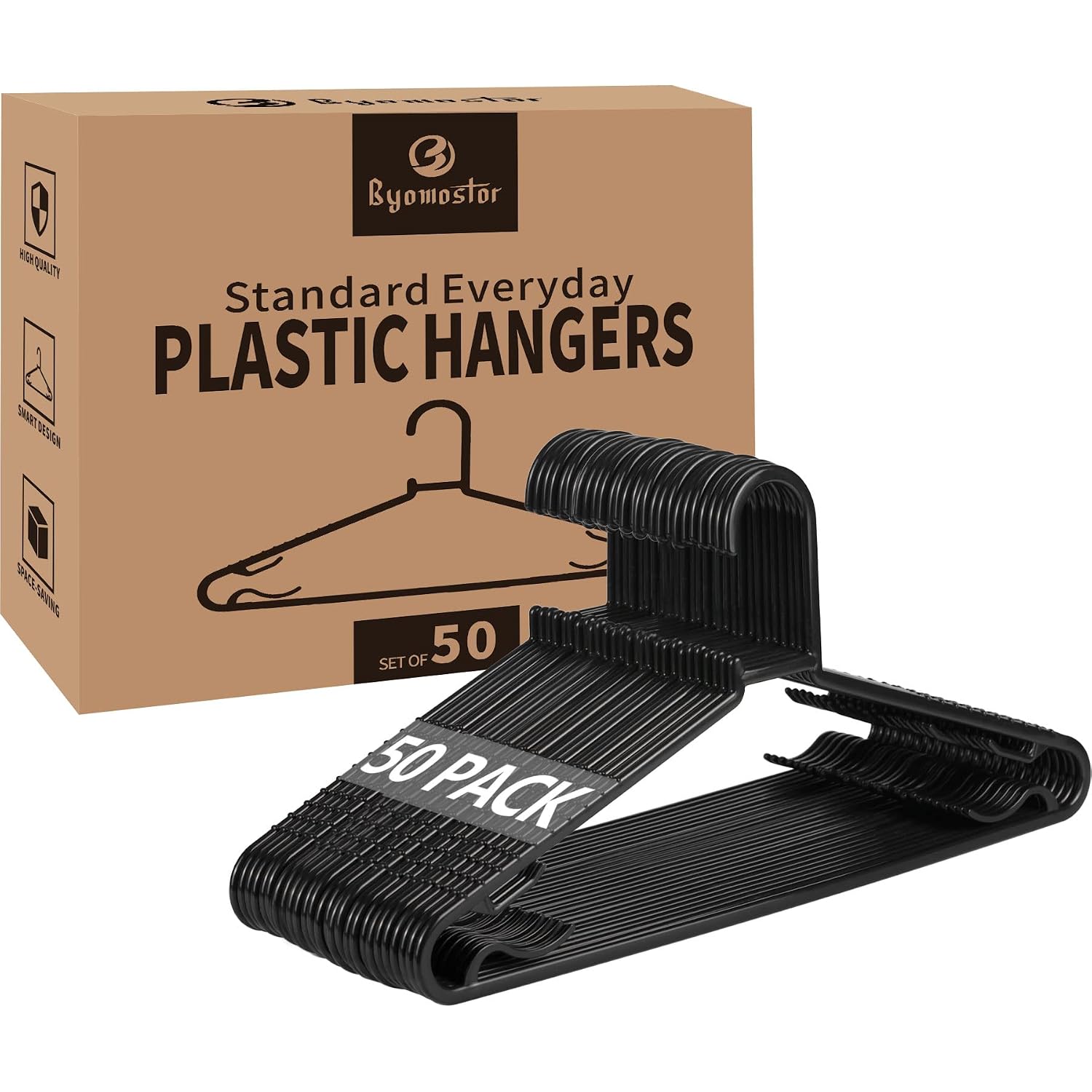 Byomostor Plastic Hangers 50 Pack