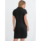 Anrabess Womens Summer Casual Half Zip Cap Sleeve Trendy Wrinkle-Free Tshirt Dress 2026 Spring Beach Vacation Short Dresses