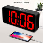 Dreamsky Large Digital Alarm Clock Big Numbers For Seniors & Visually Impaired, 9 Inches Electric Clocks For Bedroom, Jumbo Display Fully Dimmable Brightness, Usb Ports, Adjustable Alarm Volume