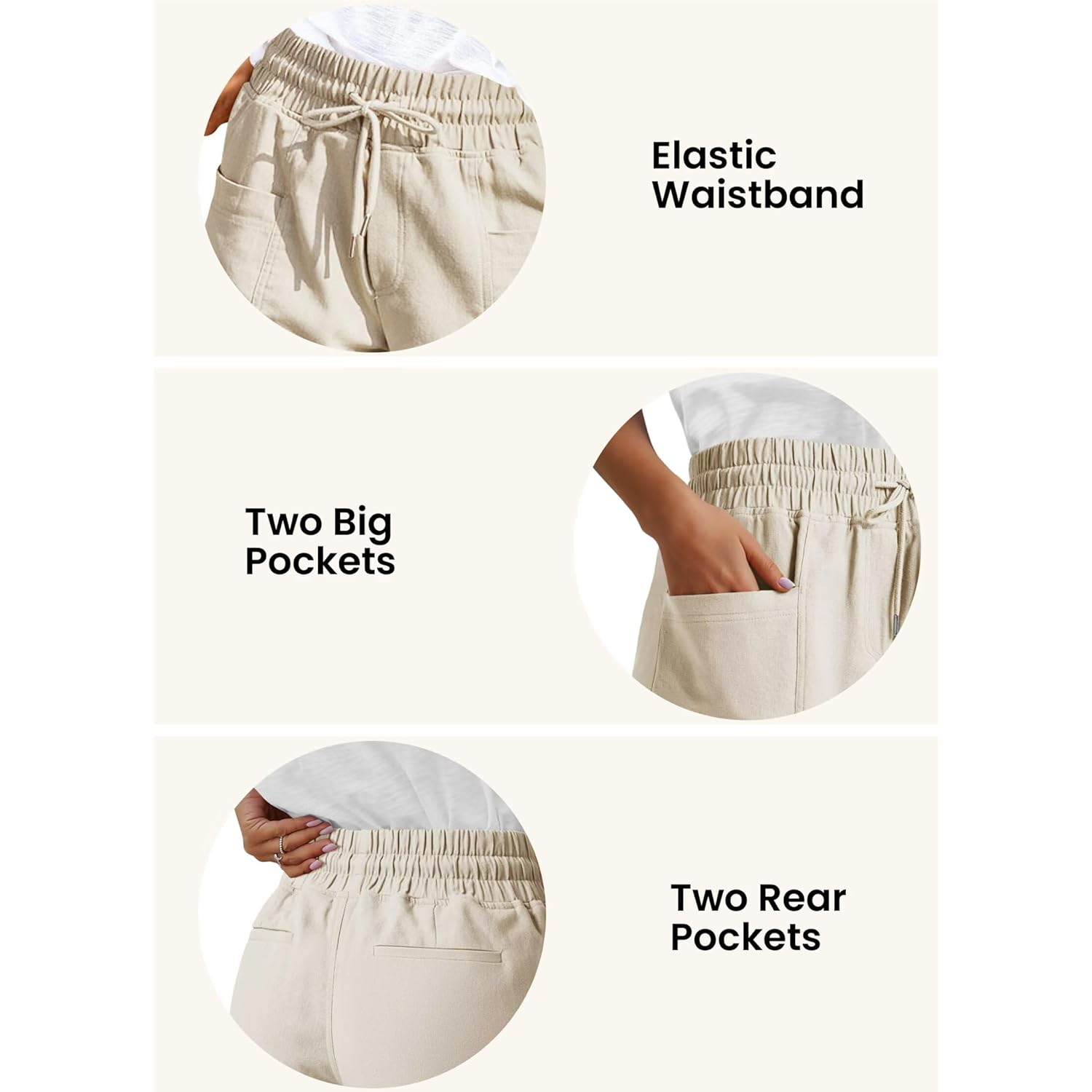 Womens High Waist Casual Shorts 2026 Summer Drawstring Cotton Shorts for Women Trendy(S-2XL)