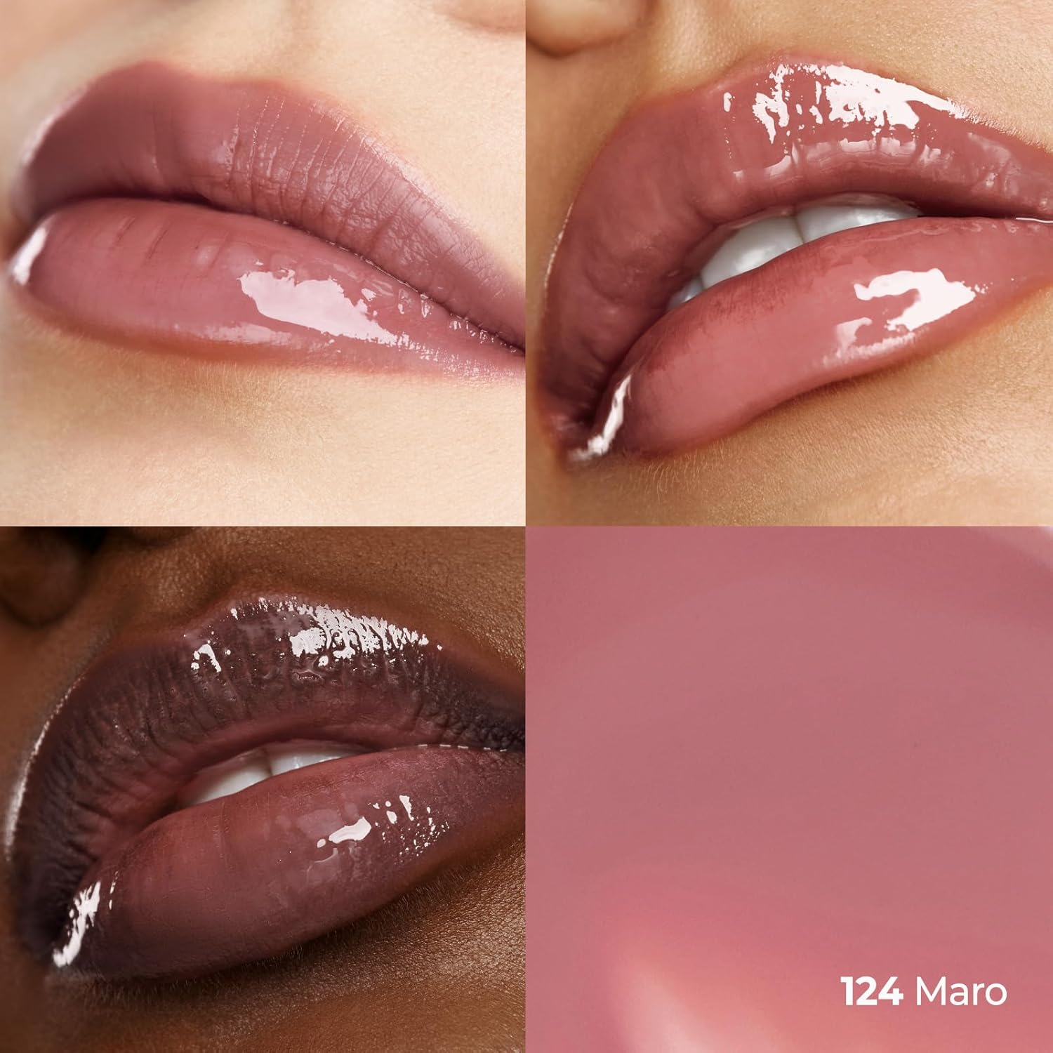 Laka Fruity Glam Tint, 4.5g/0.15oz, Glowing Lip Stain with Wide Color Spectrum, Hydrating & Lightweight Texture, Buildable Color, Non-Sticky, Vegan, K-Beauty (#124 Maro)