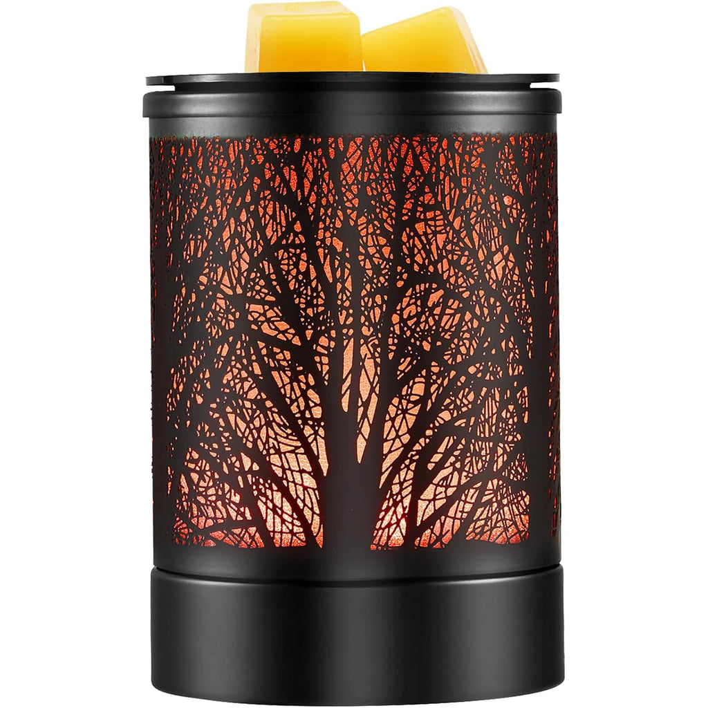 Enaroma Fragrance Wax Melts Warmer With 7 Colors Led Changing Light Classic Black Forest Design Scent Oil Candle Warmer For Home Black Forest