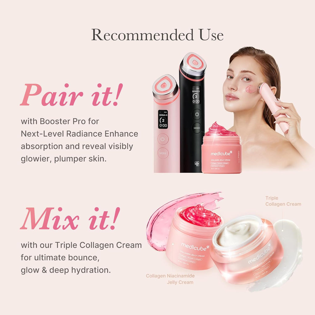 medicube Collagen Jelly Cream- Niacinamide & Freeze-Dried Hydrolyzed Collagen - Boosts skin's barrier hydration and gives 24h Glow & Lifted Look - Korean skincare (1.69 Fl Oz (Pack of 1))