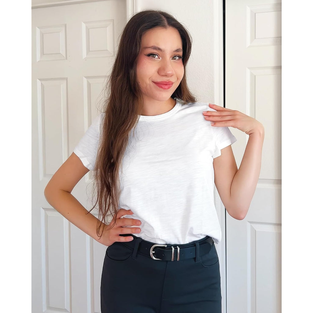 Stelle Womens Modal Soft Crewneck Short Sleeve T Shirts Summer Casual Basic Tops Tees