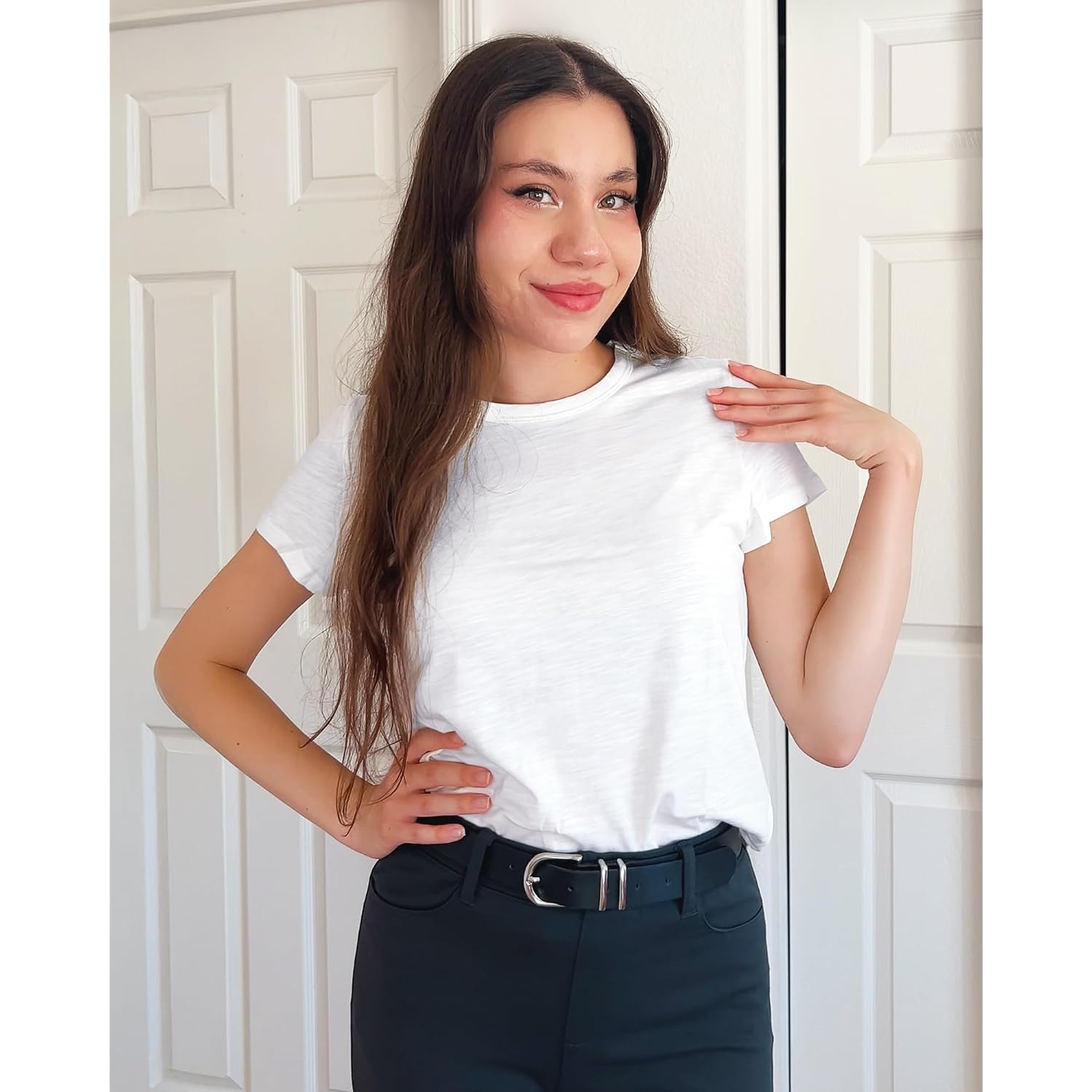 Stelle Womens Modal Soft Crewneck Short Sleeve T Shirts Summer Casual Basic Tops Tees