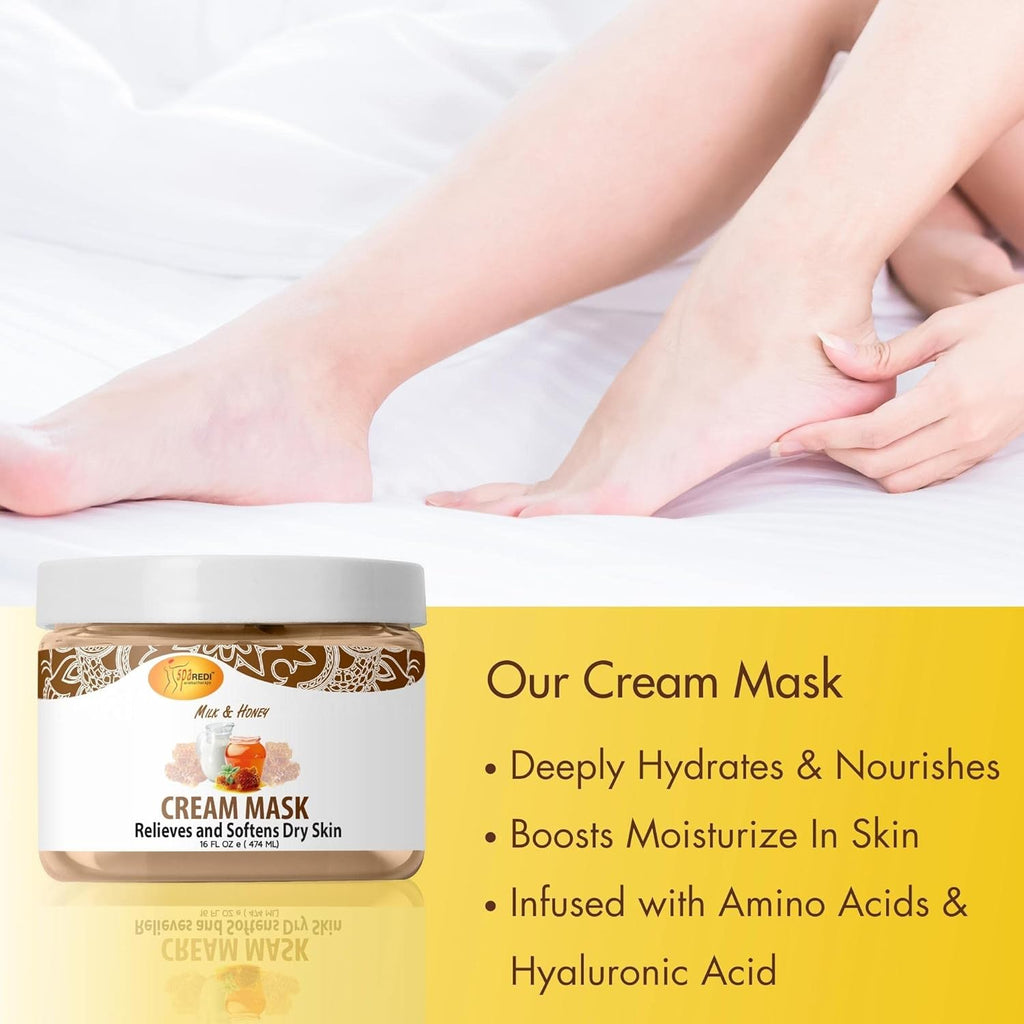 SPA REDI Professional Pedicure Mask, A Facial For The Feet Treatment to Deliver a Visible, Lasting Transformation of Cracked Heels and Justify Premium Prices 16 Oz