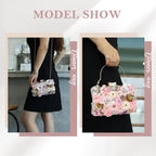 Women Clutches Flower Evening Handbag Chain Strap Shoulder Bag