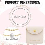 Yinkin 12 Sets Mother's Day Church Gifts Mother's Day Necklaces Gifts Bulk Gold Pearl Choker with Jewelry Pouch Adjustable Necklaces for Thank You Mom Church Gift