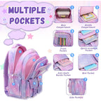Kids Backpack For Girls - School Bags For Middle School Students - Book Bag For Elementary Primary - Kawaii Ita Backpack - Purple