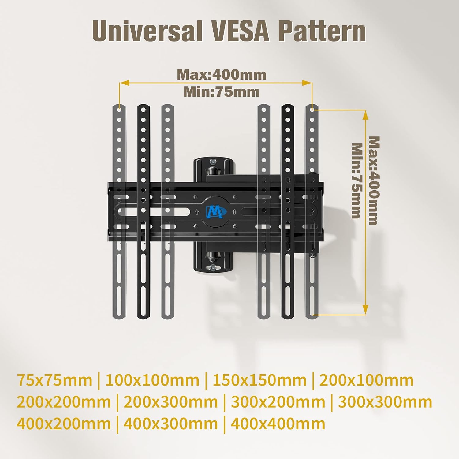 Mounting Dream Tv Wall Mount Swivel And Tilt For Most 26-55 Inch Tv, Tv Mount Perfect Center Design, Full Motion Tv Mount Bracket With Articulation, Up To Vesa 400X400Mm, 60 Lbs, Md2377