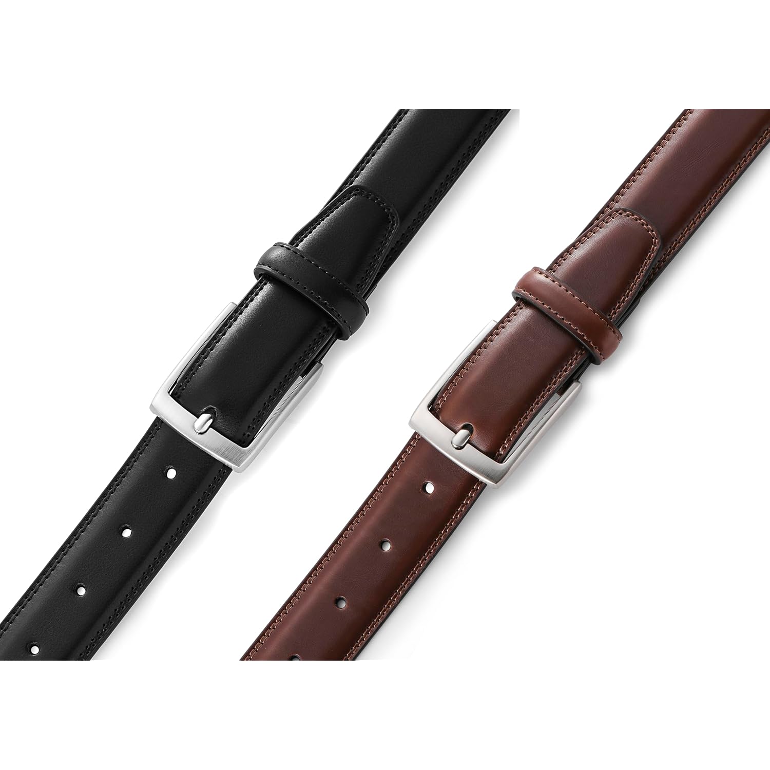 Men'S Leather Dress Belt 2Pack, Handmade, Genuine Leather, Fashion & Classic Designs For Work Business And Casual