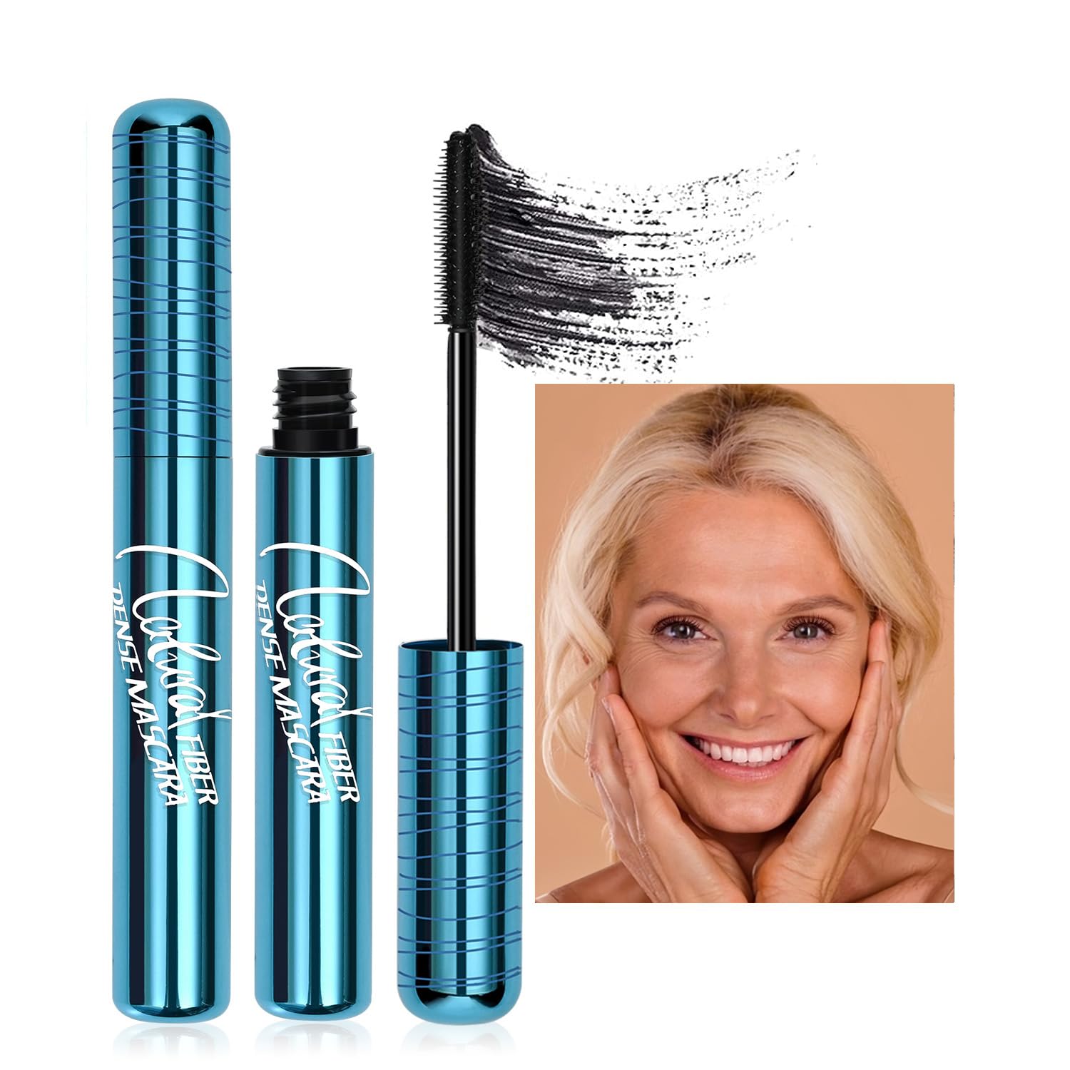 Mascara For Older Women 60 Plus - Volumizing Waterproof Hypoallergenic Black Mascara For Thinning Lashes & Sensitive Eyes, Smudge-Proof Formula (1 Pack)