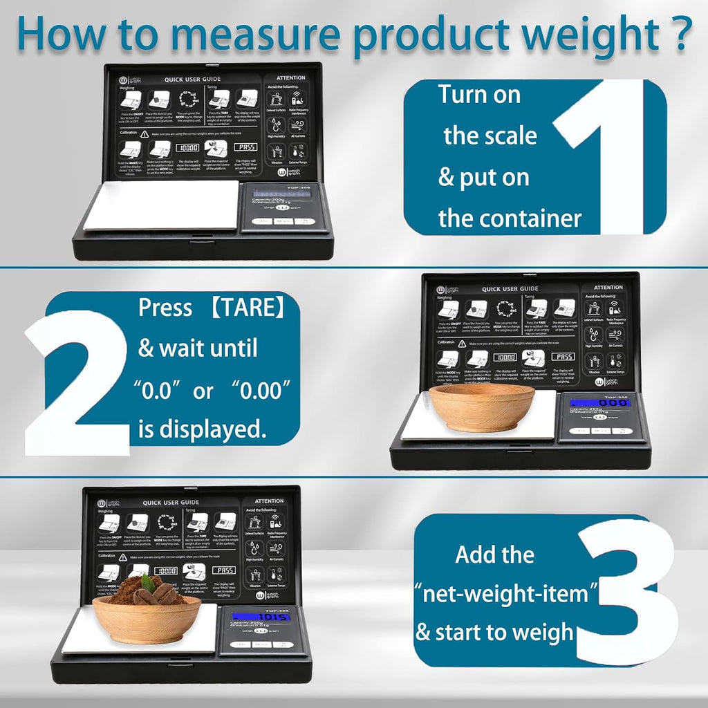 200G Digital Pocket Gram Scale 0.01G Accuracy, 200G X 0.01G Mini Digital Grams Scale, Small Food Scale, Jewelry Scale, Ounces Grains Scale With100G Calibration Weight