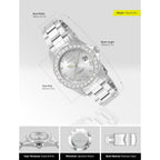 Invicta Women'S 15251 Pro Diver Silver Dial Crystal Accented Stainless Steel Watch