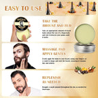 Beard Balm for Men, 100% Natural with Shea Butter, Argan Oil, Jojoba Oil, Vitamin E - 3.53OZ Conditioner Softener Moisturizer