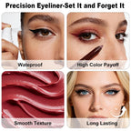 Plum&Brown 2Pcs Gel Eyeliner Pencil,Smudge-Proof Waterproof Long Lasting Plum Eye Liner, High-Pigmented Smooth Creamy Formula For Mature Women, Eyes Makeup Pen Includes Sharpener