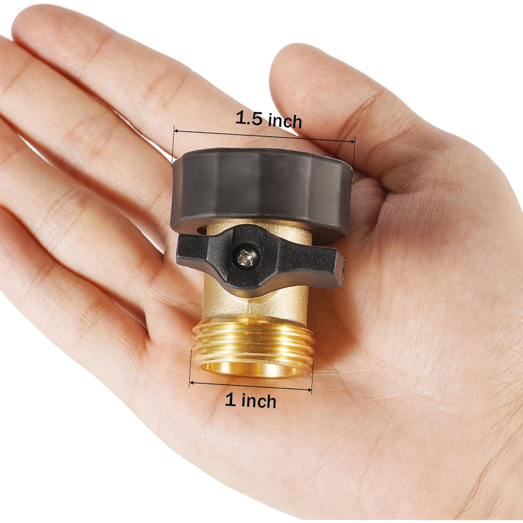2 Pack Garden Hose Shut Off Valve, Easy Grip Rubber Handle | 3/4" Heavy Duty Solid Brass Fittings Water Hose Shutoff Valve With 4 Pcs Hose Washers
