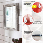 Aazzkang Wall Mirror Wood Framed Rustic Hanging Mirrors Rectangle Small | Decorative For Bedroom Bathroom Living Room Entryway Farmhouse