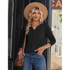 Long Sleeve Shirts for Women Casual V Neck Fall Tops Dressy Summer Work Blouses Clothes
