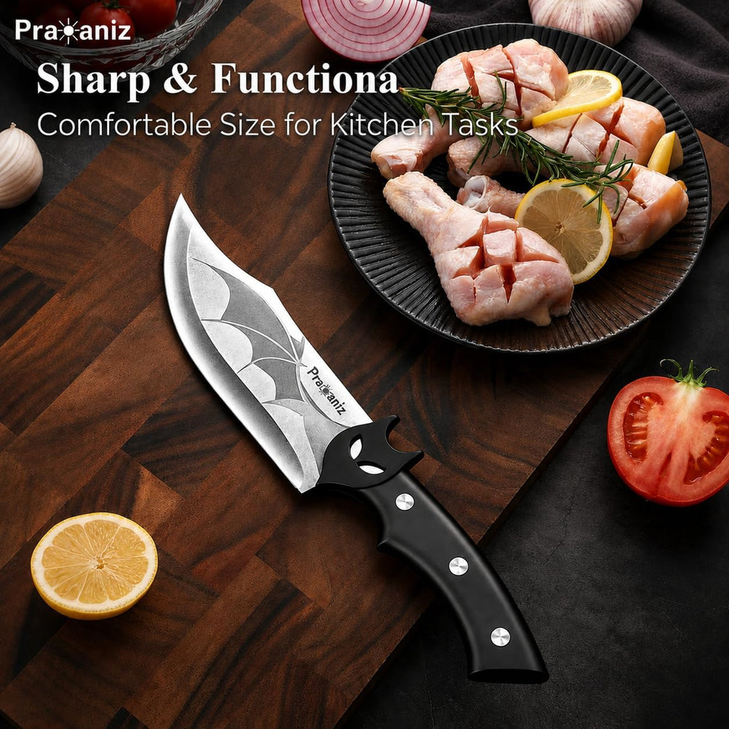 Pracaniz Bat Kitchen Knife, Gothic Halloween Design, Stainless Steel Blade | Bat-Wing Silhouette, Comfortable Grip And Gift-Ready Box For Steak, Fruit, Cheese, Bbq, Themed Parties And Gothic Kitchens.