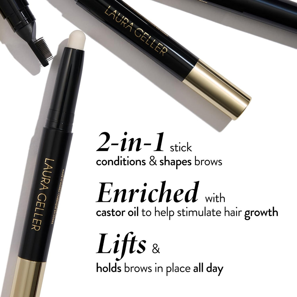 Laura Geller New York Define-N-Tame Brow Lifting Stick - Laminated Full Brows - Wax - Dark Brown