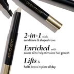 Laura Geller New York Define-N-Tame Brow Lifting Stick - Laminated Full Brows - Wax - Dark Brown