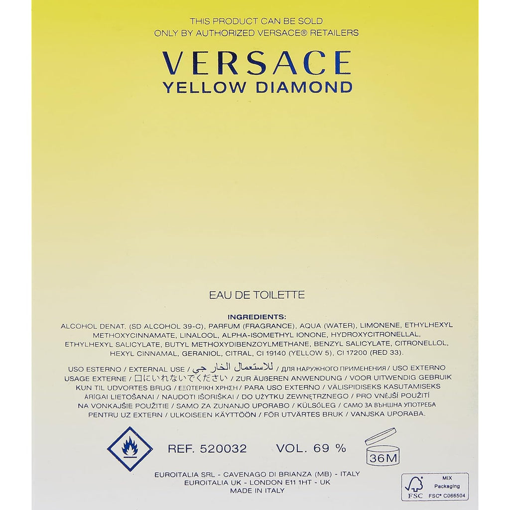 Yellow Diamond By Versace For Women 3.0 Oz Eau De Toilette Spray