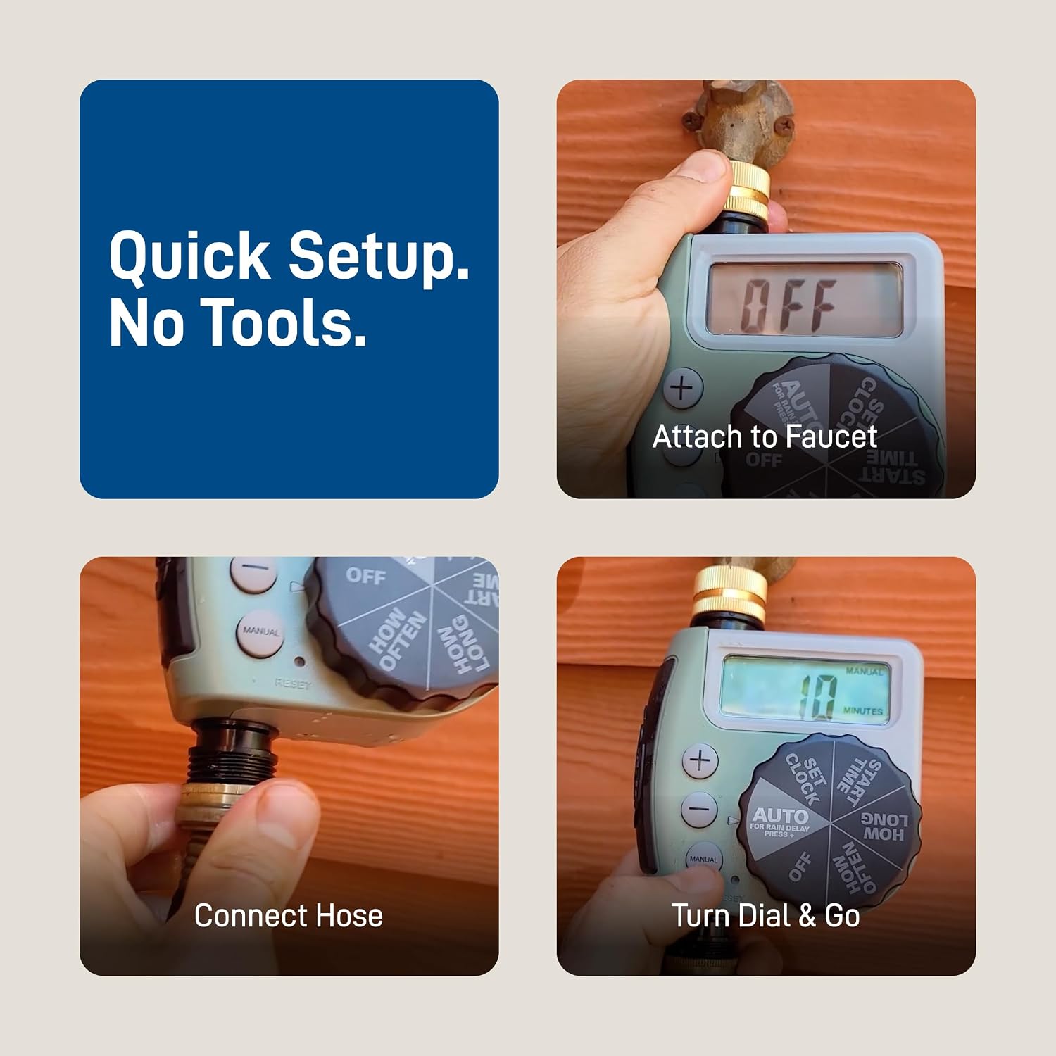 Orbit One Outlet Single-Dial Hose Faucet Timer - Easy Programmable - For Garden Watering System - Lcd Hose Timer With Adjustable Watering Schedule - 62056