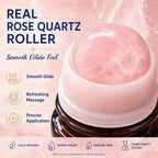 Organic Castor Oil Roll On With Rose Quartz Roller, 100% Organic Cold Pressed Castor Moisturizing Oil For Face And Body, Neck, Moisturize Skin 50Ml / 1.7 Fl Oz