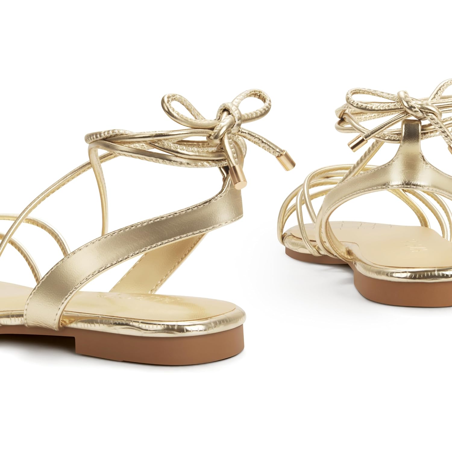 Party Women'S Strappy Sandals Gladiator Lace Up Flats Summer Wrap Open Toe Tie Up Shoes