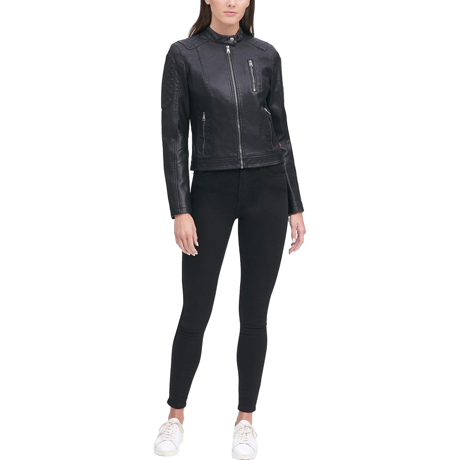 Levi'S Women'S Faux Leather Motocross Racer Jacket (Standard And Plus)