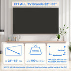 No Drill Drywall Tv Mount, No Stud Tv Wall Mount For Most Brand 22-55 Inch Tvs Up To 100 Lbs, Easy Install No Stud Studless Tvs Wall Mount, Include All Hardware- Level Bubble Meter
