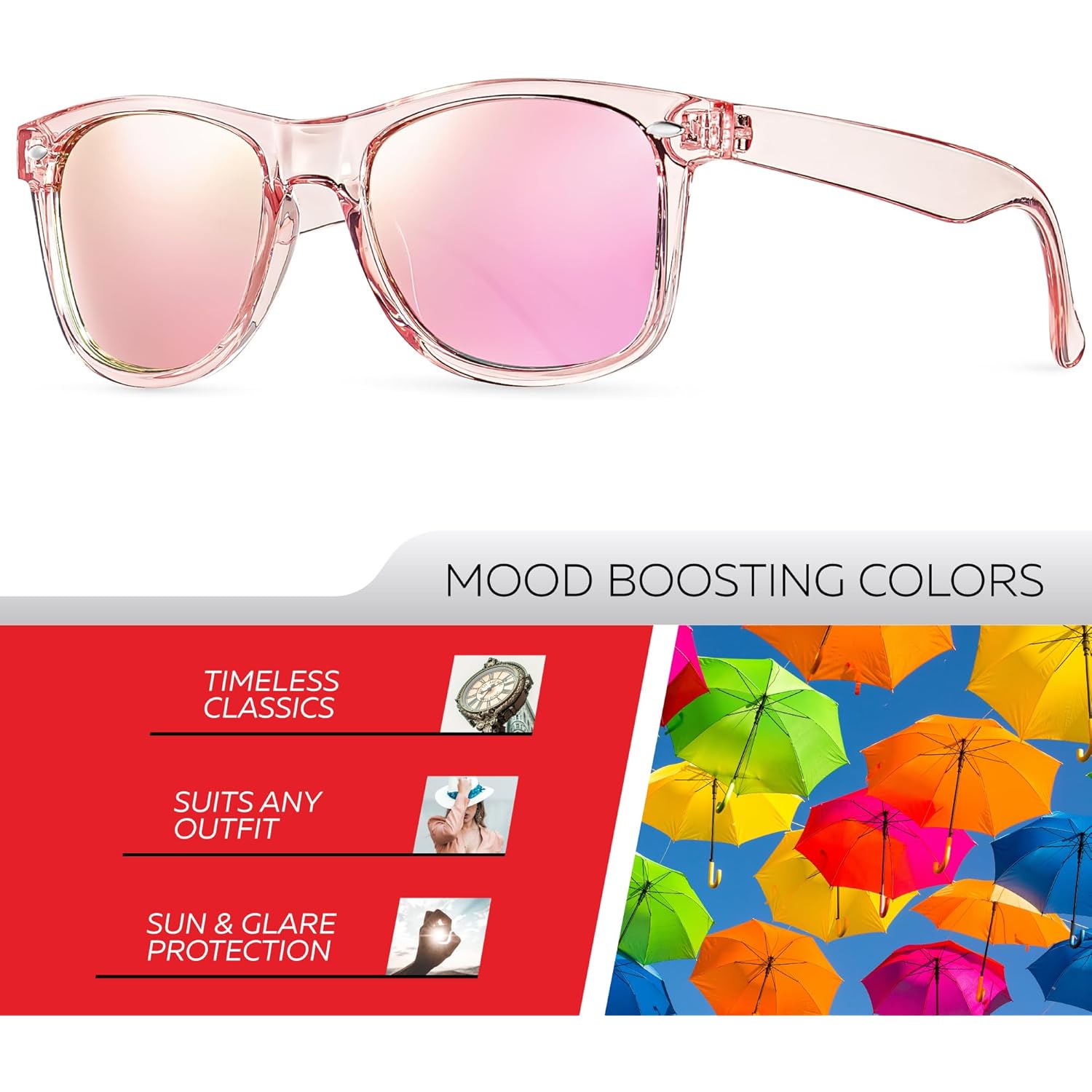 Retro Rewind Polarized Sunglasses for Men and Women - UV Protection Classic Sun Glasses