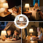 Touch Table Lamp For Bedroom, 3-Way Dimmable Small Bedside Lamps For Night Stands With Wires, Wood-Paint Desk Lamp For Kids Room, Office, Living Room, End Table(Led Bulb Included)