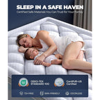 5 Inch Mega Support Memory Foam King Mattress Topper For Pressure Relief, Dual Layer 2.5" Pillow Top King Size Mattress Topper Plus 2.5" Cooling Gel Infused Memory Foam Mattress Pad