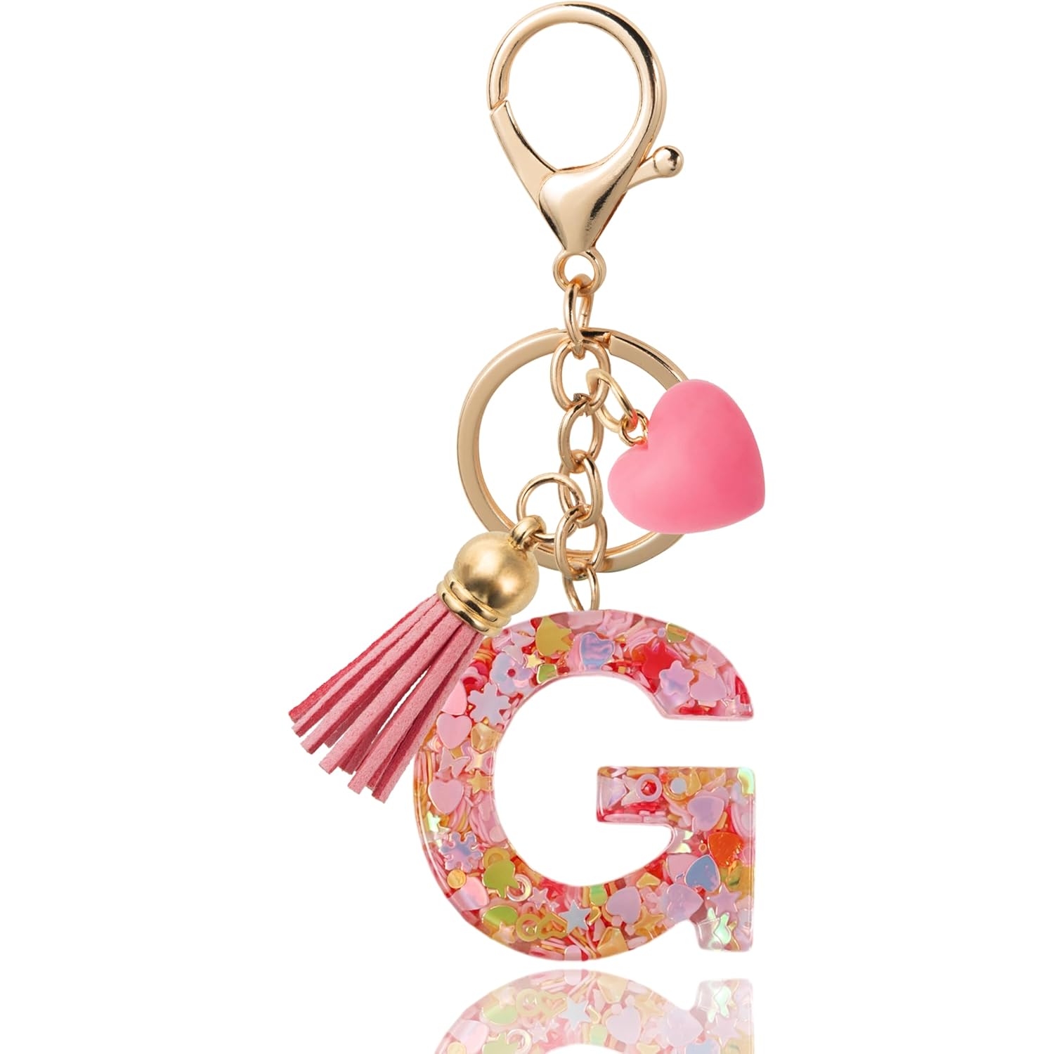 Alphabet Initial Letter Keychain Cute Heart Resin - Letter Keychain for Backpack Charms - Initial Keychains for Women